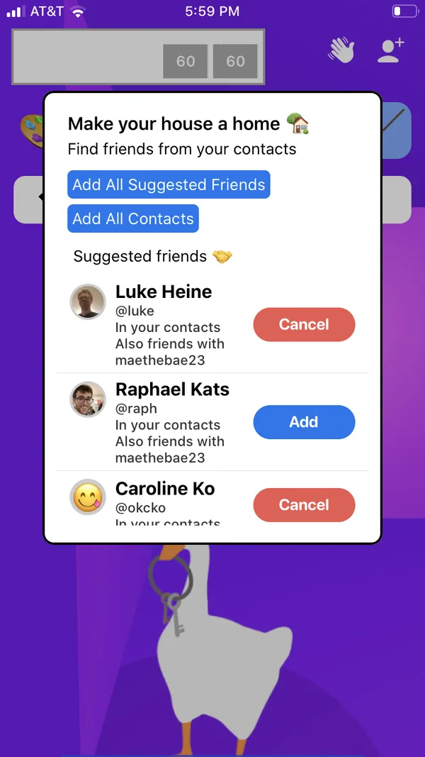 Find friends from contacts