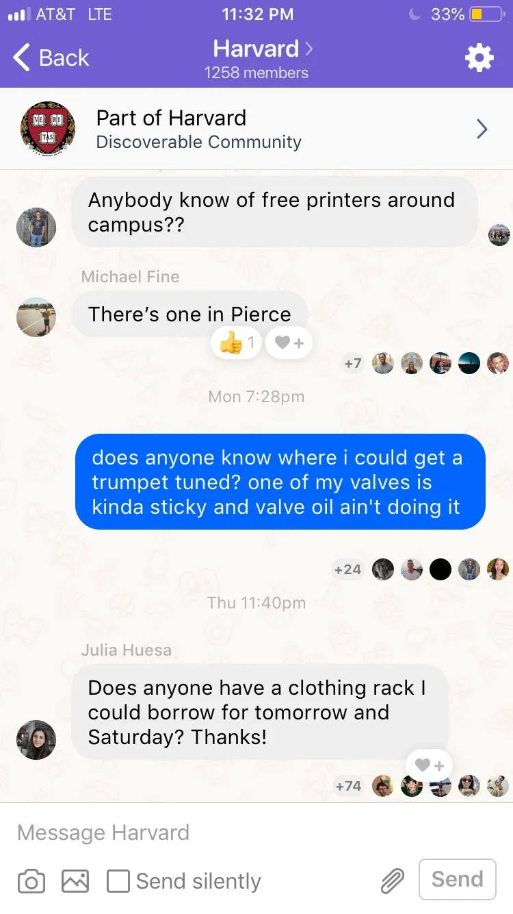 Hangline Harvard channel with 1,258 members