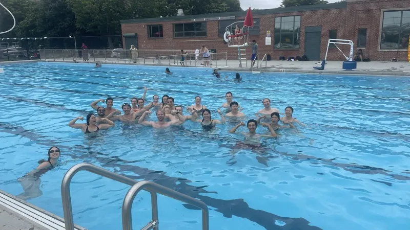 Pool day with the team