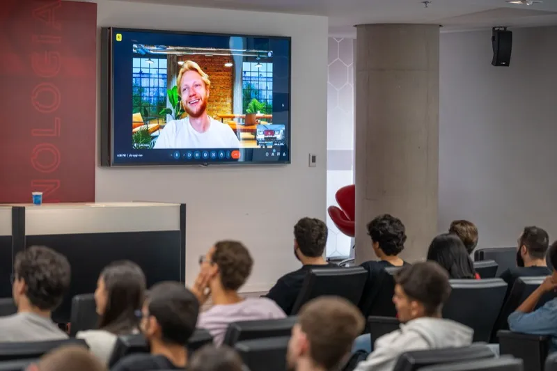 Presenting remotely to Mackenzie University in São Paulo