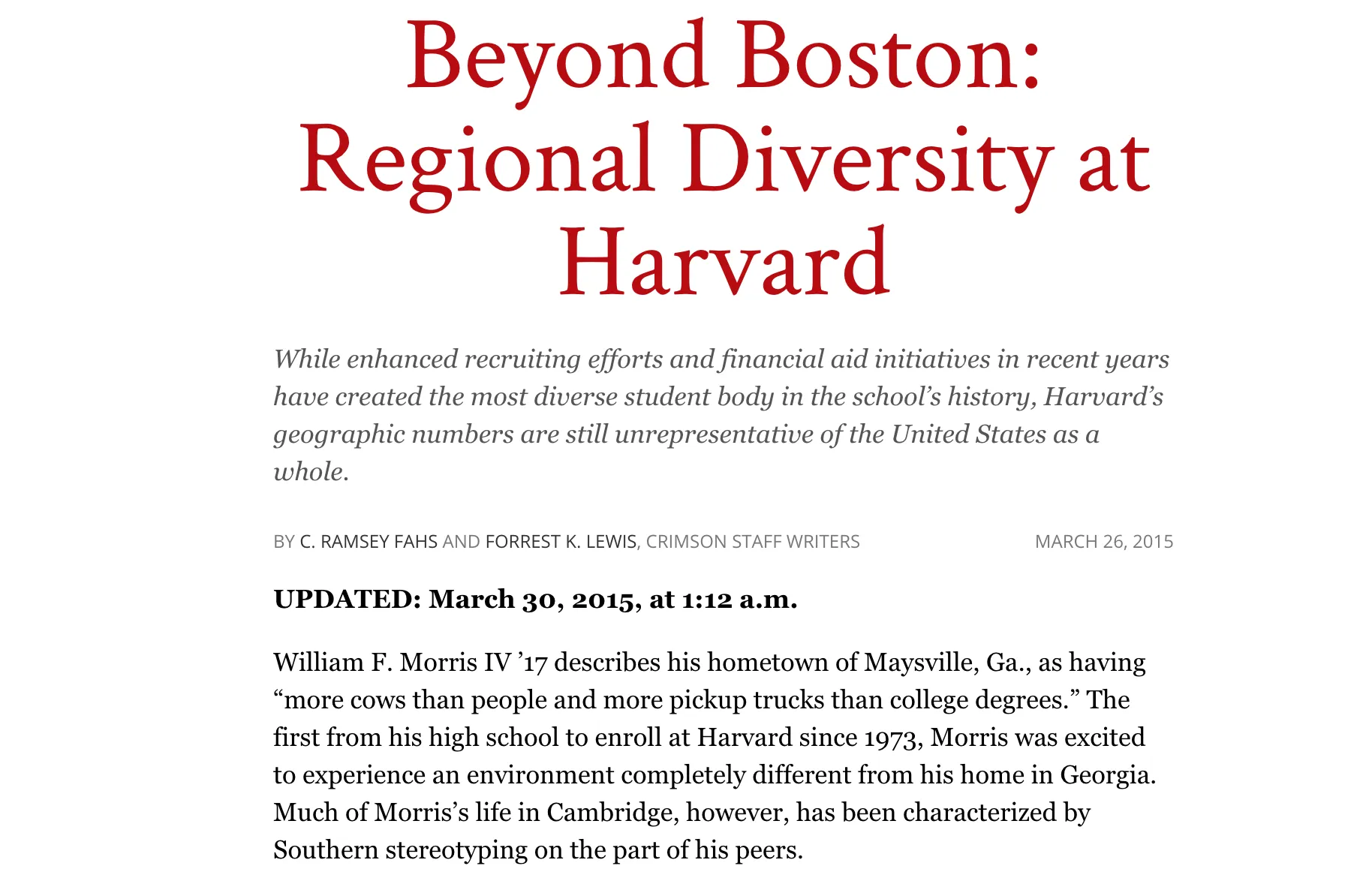 Repping Rural Minnesota at Harvard