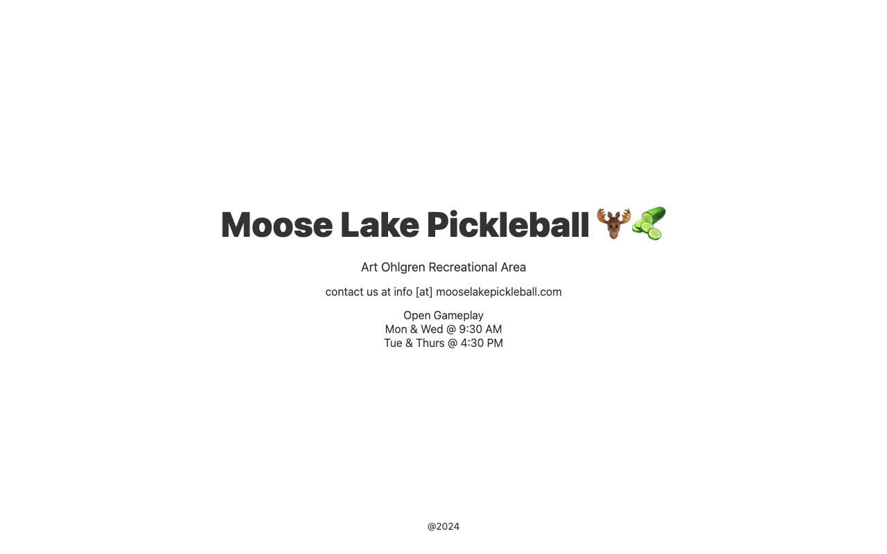 Moose Lake Pickleball